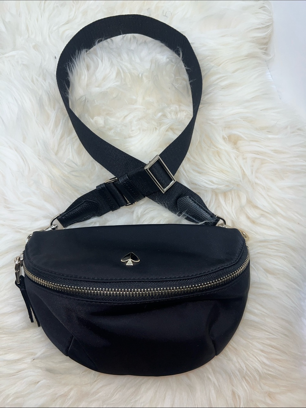 kate spade Black Nylon Crossbody Belt Bag with Gold Accent